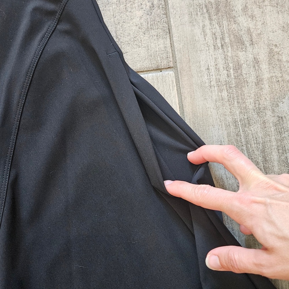 Athleta Cosmic Layer Dress Size S Black Long Sleeve Midi Pockets Stretch Minimal - Picture 5 of 12